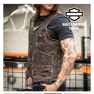 NWOT Harley Davidson Bremen Leather Vest